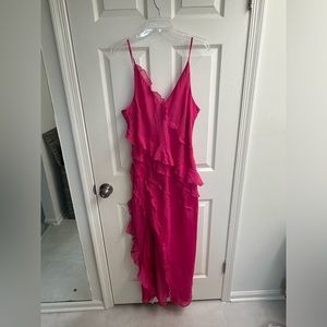NWT Abercrombie & Fitch Cascading Ruffle Maxi Dress